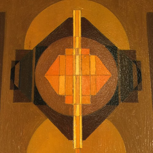 Jean Boquet "Geometric Abstraction", painting, oil on panel, circa 1945/50
