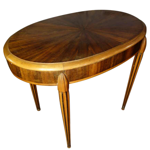 Art Deco Side / Coffee oval Table, star inlaid, Style Sue & Mare Circa 1920