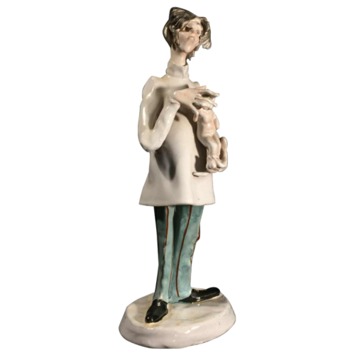 Italian doctor sculpture, obstetrician gynecologist pediatrician 1970