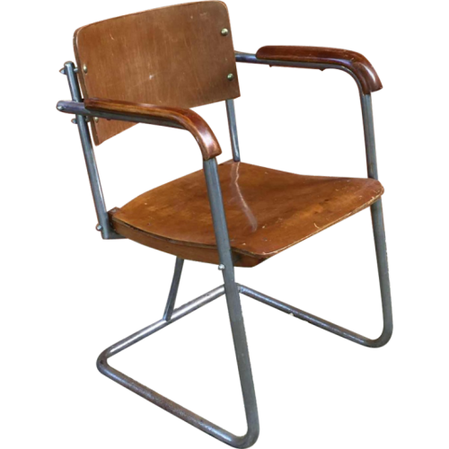 Modernist armchair in the style of Marcel Breuer plywood, screwed steel tubes, 1930