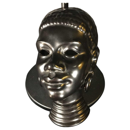 VILLEROY & BOCH LUXEMBOURG, Woman African ceramic mask sculpture, 1940s