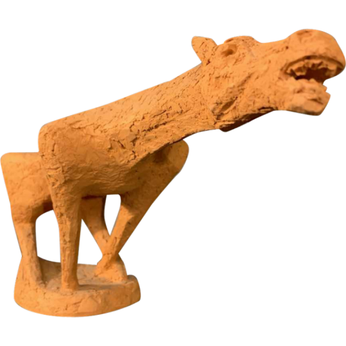 MARIO PERUGGINI, Terracotta Horse animal sculpture, Unique Piece, 1950/60s