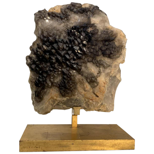 WILLY DARO (attributed), Huge Black Natural Smoky QUARTZ Crystal Cluster, 1970s