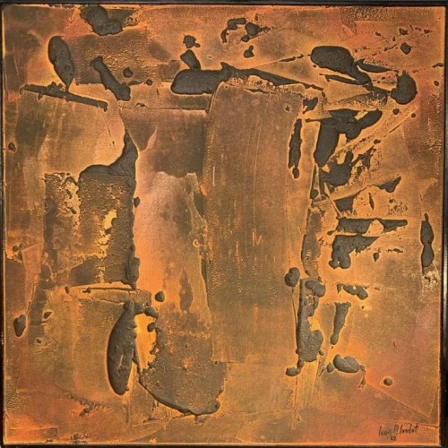 LOUIS-MARIE LONDOT "Matière Rouille" 1962, Abstract painting with concerts