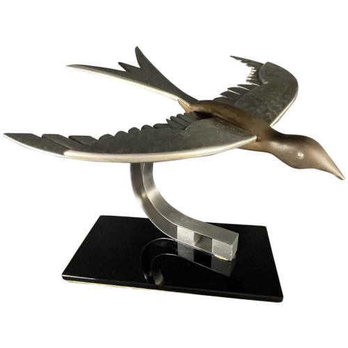 Art Deco Animal Sculpture " Bird " Aluminum / Steel / Bronze, ca 1930s