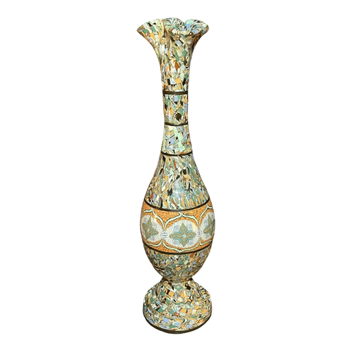 JEAN GERBINO for VALLAURIS (46cm) large ceramic vase, nerias mosaic technique, 1930s