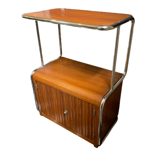 Modernist Art Deco Bauhaus tubular steel & wood 1930 sideboard furniture dresser