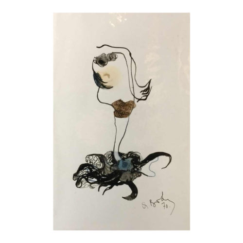 Anne Body " For Madam, it will be a jellyfish " painting Oil on paper, signed and dated 1970