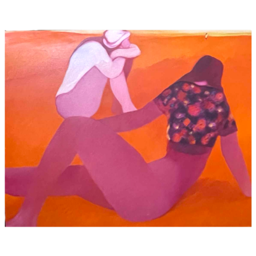 LUC PEROT ‘Seaside’ painting / oil on canvas 1977