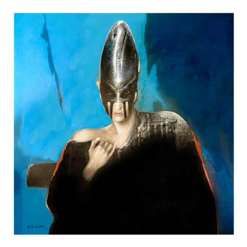 Michel Van de Velde 'Métamorphose marine' tableau réaliste et fantastique, peinture huile sur toile, 1993