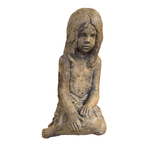 Girl' sculpture in stoneware, unique piece, ceramic in the Elie Van Damme style for Amphora, ca 1970