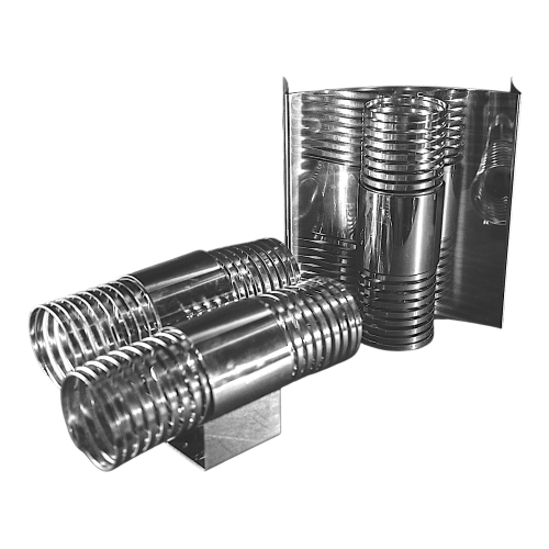 Pair of ' Spiral / Spring ' wall light sconces, chromed steel, Space Age ca 1970