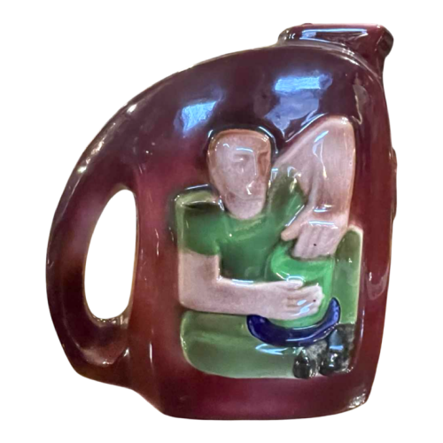 RENE BOSCHMANS for COCERAM, ceramic pitcher, freemasonry, ca 1950