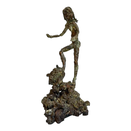 Léon de Pas ‘Nu féminin’ sculpture in bronze by direct modelling, ca 1980