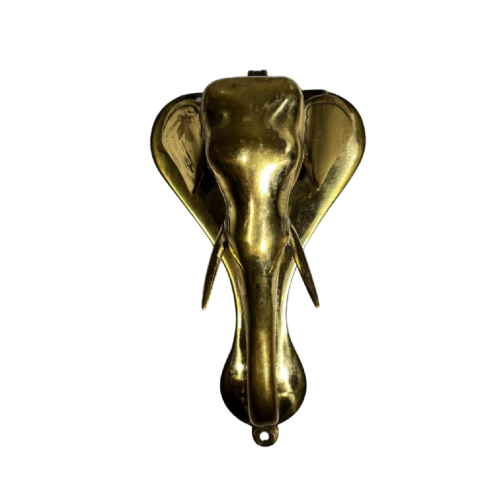 Door knocker / wall paperweight, bronze elephant sculpture, 19th century