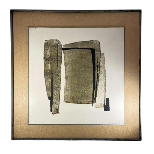 Georges (Géo) De Vlamynck, abstract painting, oil on panel, ca. 1960