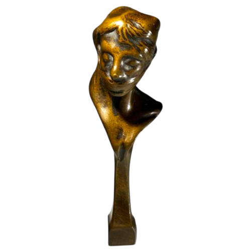 Oscar Berchmans, Art Nouveau bronze seal/stamp/sculpture, ca 1900
