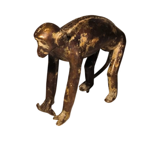 Bronze sculpture of a monkey with an antique brown patina, 20th century